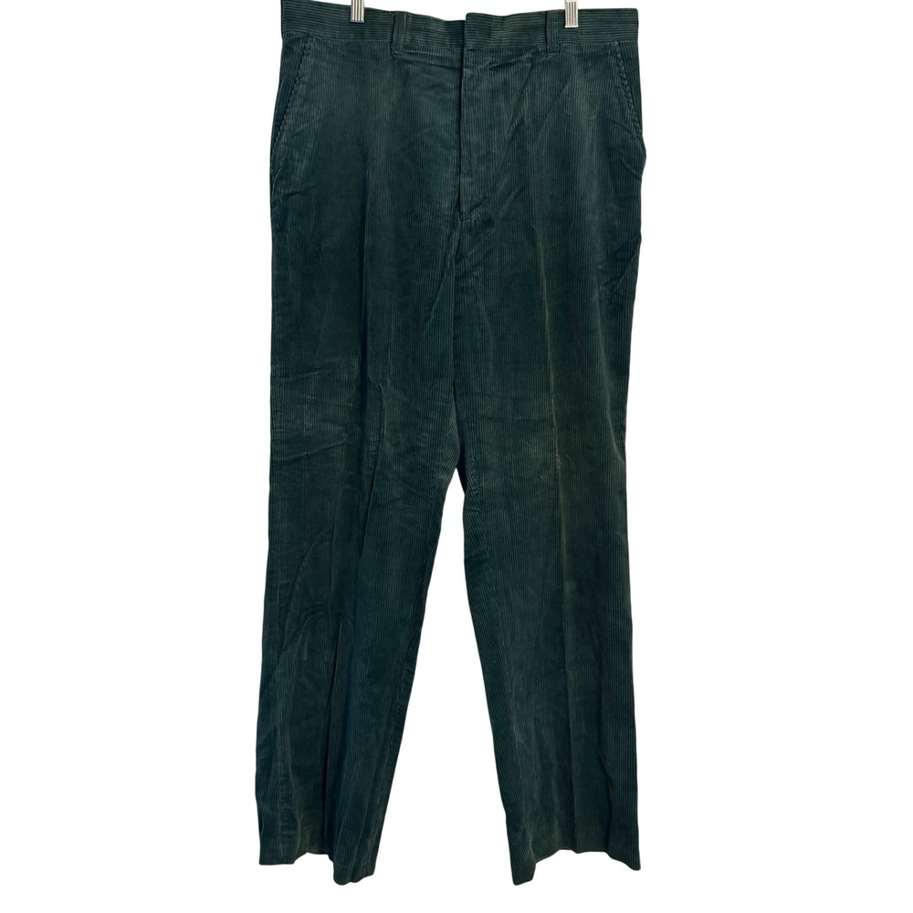 Vintage 60s Green Corduroy Pants Mens 36 XL Faded Talon Zip Made in USA